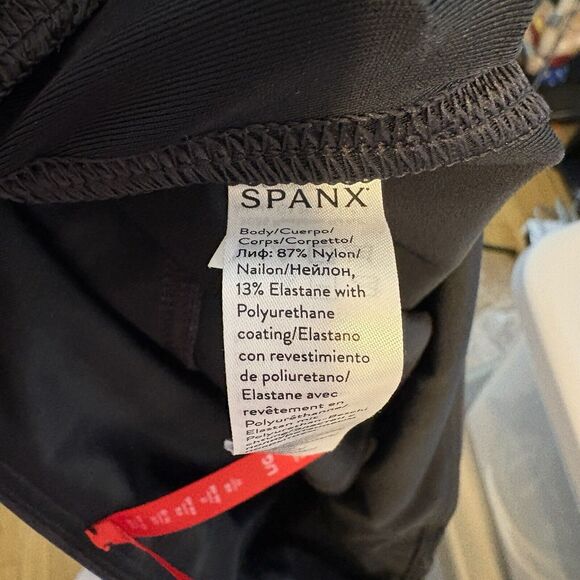 SPANX Women’s Faux Leather Leggings High Rise Black #20136R Sz L Lifting - Picture 7 of 7